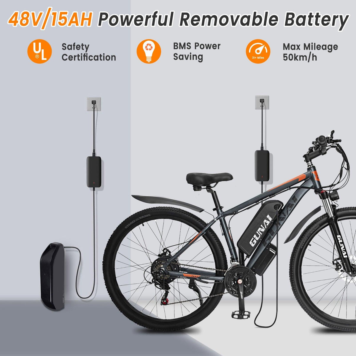 GUNAI GN29 750W 29Inch Electric Mountain Bike GUNAI GN29 750W 29Inch Electric Mountain Bike